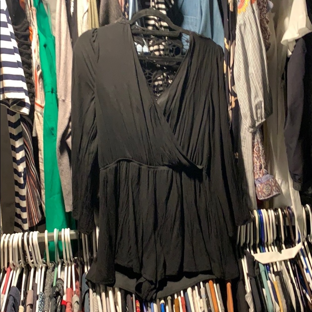 Black long sleeve romper